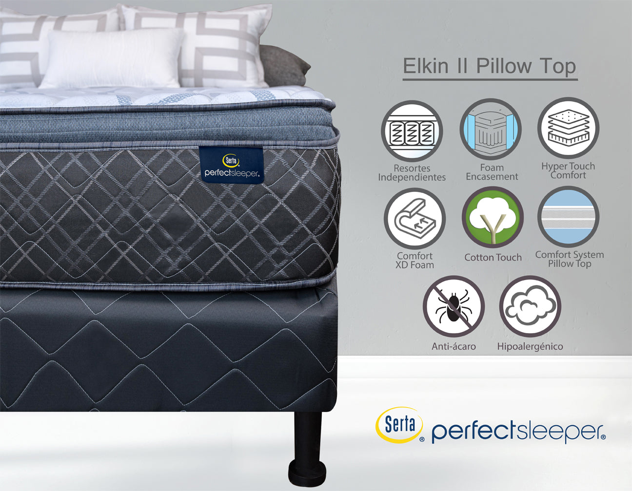 Serta Perfect Sleeper Elkin ll Pillow Top Plush New Colection Resortes Reforzados